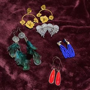 Elegant Gold and Silver Floral Earrings